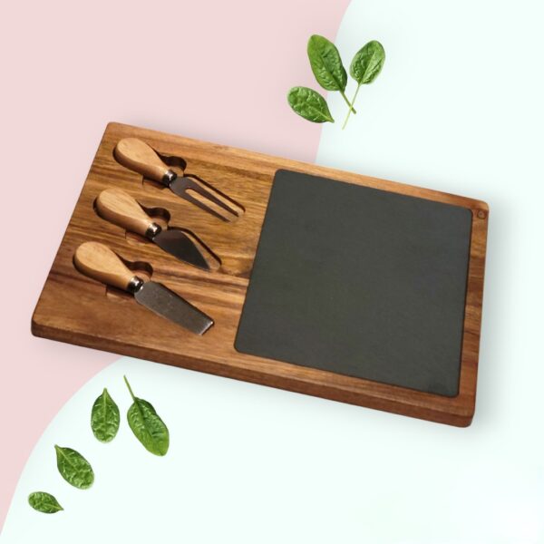 Wood and slate serving platter Charcutier Board