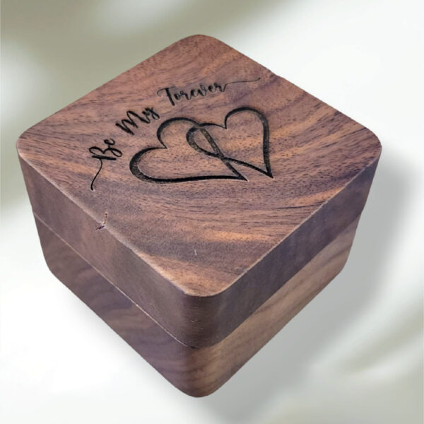 Custom Engraved Engagement Ring Box with Single Slot