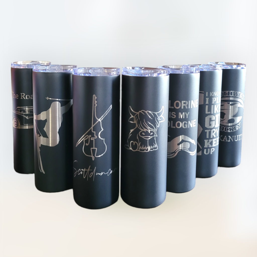 Group of custom engraved tumblers