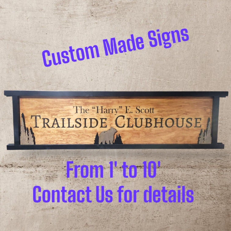 Custom wooden sign exterior